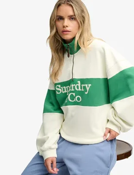 Superdry Damen Company Logo Sweatshirt mit Lockerer Passform Cream - Größe: 42 - 79.99 - FashionsVida