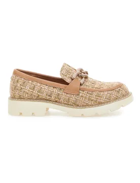 Mocassini camel in tessuto intrecciato con morsetto BL60303C 40 - LE HAVRE PARIS - FashionsVida