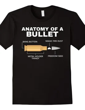 Anatomy of A Bullet. Funny Bullet Breakdown Drawing T-Shirt 100% Cotton O-Neck Short Sleeve Summer Casual Mens T-shirt - Aliexpress - FashionsVida