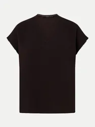 Crêpe-Blusen-Top Schwarz 40