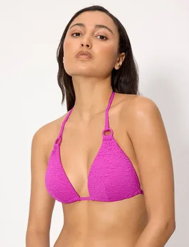 Tops de bikini triángulo push-up con textura en copa b - Ysabel Mora - FashionsVida