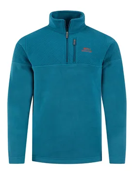 Weird Fish Oakmont 1/4 Zip Textured Fleece Size XL - men men all-mens men fleeces new-arrivals all new-arrivals mens - Sea Blue - FashionsVida