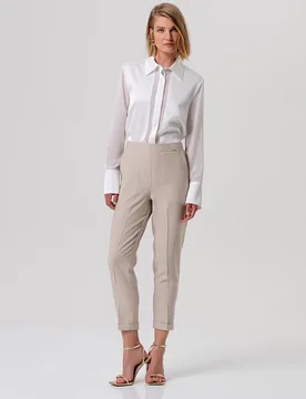 Pantalone chino donna sabbia - Fracomina - FashionsVida
