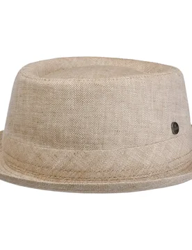 Uni Structure Pork Pie Linen Hat by - oatmeal - Herren - Size: S (54-55 cm) - Lierys - FashionsVida