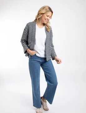 Arlow Womens Striped Macaroni Kimono Cardigan - - Size: 16 - Weird Fish - FashionsVida