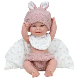 Muñeca Elegance 33 cm Babyto rosa con capazo cuerpo Vinyl