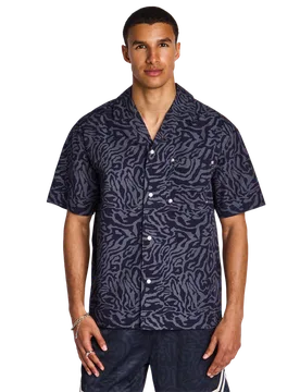 Tenzin Button Front Shirt Men T-Shirts - Blue - Size XS - Poly Jersey - Blue - Size: Extra Small - LCKR - FashionsVida