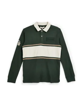 Polo verde a maniche lunghe in 100% cotone PTMPL2656 L - SEVENOAKS - FashionsVida