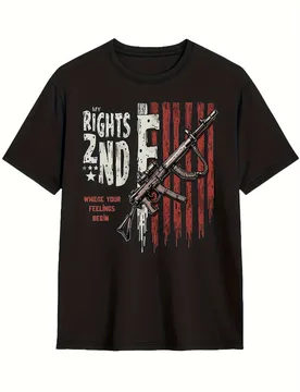 Patriotic 2nd Amendment Graphic-Distressed Flag&Rifle design-100% cotton summer O-neck short sleeve printed men's T-shirt - Aliexpress - FashionsVida