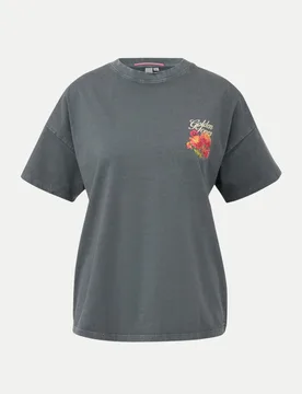 T-Shirt mit großem Rückenprint Grau L - Q/S designed by - FashionsVida