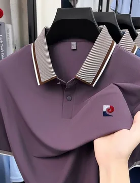 New Men's High-Quality Ice Silk Short-Sleeved Polo Shirt, Summer Fashion, Casual, Comfortable, Breathable and Cool Top - Aliexpress - FashionsVida