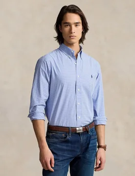 Camisa de popelina elástica de hombre Azul cabana - Polo Ralph Lauren - FashionsVida