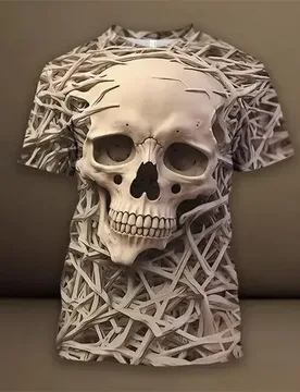 New Retro Skeleton Pattern T Shirt For Man Luxury Skull 3D Printed Summer Harajuku Short Sleeve Loose Street Tops Sport T-shirts - Aliexpress - FashionsVida