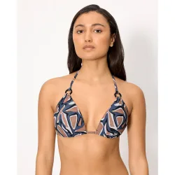 Tops de bikini triángulo push-up estampado en copa b