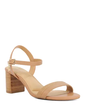 Womens Ladies Jaycie - Block Heel Sandals - Camel Leather - Size Uk 7 - Dune london - FashionsVida