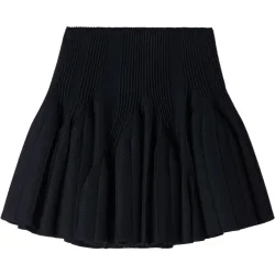 Falda de punto skater corta de talle alto con nesgas