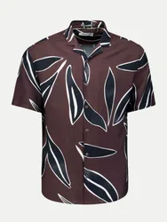 Kurzarmhemd mit Allover-Print Braun XL