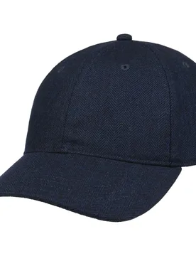 Herringbone Wool Cap by - navy - Female - Size: One Size - Stetson - FashionsVida