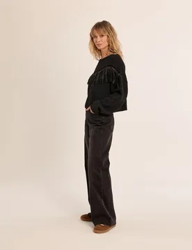 Jersey de mujer de manga larga detalle flecos - Molly Bracken - FashionsVida
