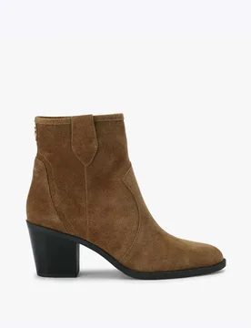 Suede Block Heel Ankle Boots Tan female - Carvela - FashionsVida