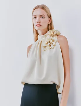 Top de fiesta sin mangas y cuello halter - Woman Fiesta El Corte Inglés - FashionsVida