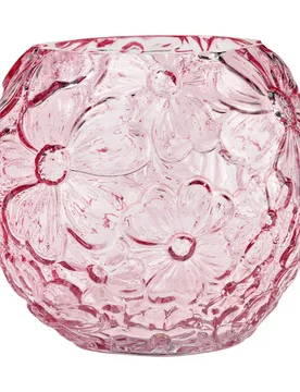 Vase mit Blumendekor rosa 16 cm Höhe - Wurm - FashionsVida