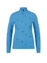 Sous-pull zippé avec imprimé floqué intégral bleu 36