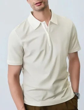 Summer Thin Cold Short-sleeved Polo Shirt Men's Casual Solid Color Slim-fit Breathable Lapel T-shirt - Aliexpress - FashionsVida