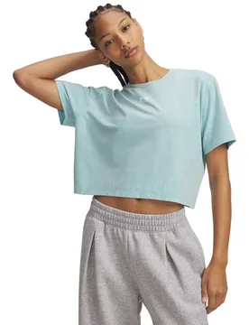 T-shirt à Manches Courtes Rival Boxy Wash Blue S - Under armour - FashionsVida