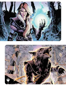 MTG Innistrad Remastered Double Sided Playmat Multi Mythic featuring Arlinn Kord and Arlinn, Embraced by the Moon - Ultra PRO - FashionsVida