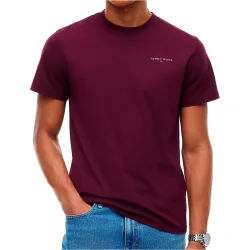 Slim linear chest tee ext camiseta manga corta hombre Granate (L)