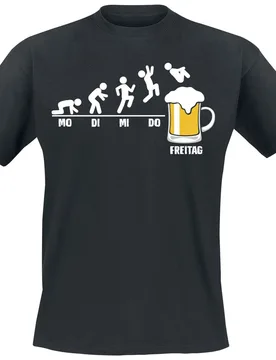 T-Shirt - Bier Freitag - S bis 3XL - für Männer - Größe S - schwarz - Männer - male - Alkohol & Party - FashionsVida