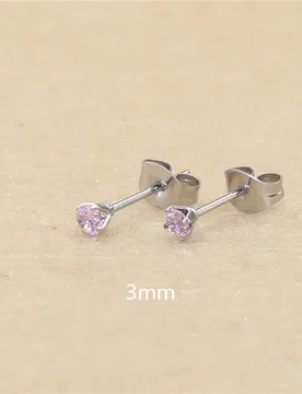 Mini 3mm 20 Colors For Choose AAA Zircons Stainless Steel Stud Earrings No Fade Allergy Free - Aliexpress - FashionsVida