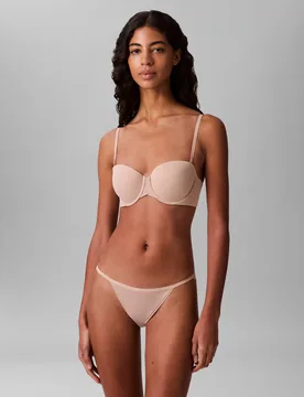 Perfectly Fit Strapless Demi Bra Beige female - Calvin Klein - FashionsVida