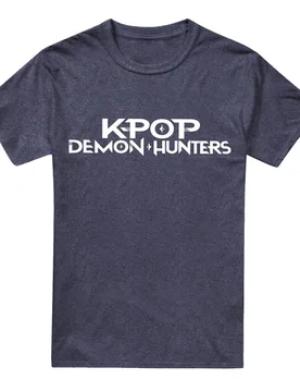 Unisex Adult Logo Heather T-Shirt (Navy) - Size Large - K-Pop Demon Hunters - FashionsVida
