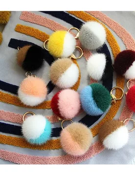 Mink Fur Pompom Keychain Keyring Bag Charm Plush Cute Women Girls Creative Fashion Accessories for Purse Handbag Car Decoration - Aliexpress - FashionsVida