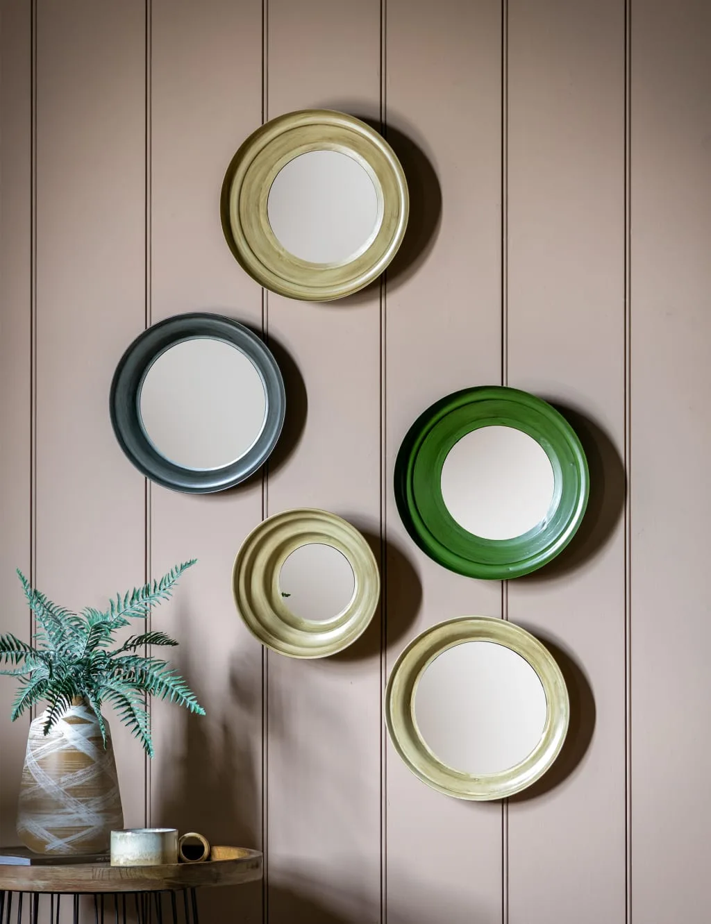 Set of 5 Crosby Round Wall Mirrors Multi - Gallery Direct - FashionsVida