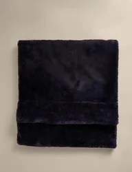 Supersoft Faux Fur Large Throw Navy
