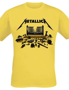 T-Shirt - Simplified Cover (M72) - S bis 4XL - für Männer - Größe 3XL - gelb - Lizenziertes Merchandise! - Männer - male - Metallica - FashionsVida