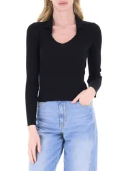 VICOLO Maglia scollo V NERO UNI