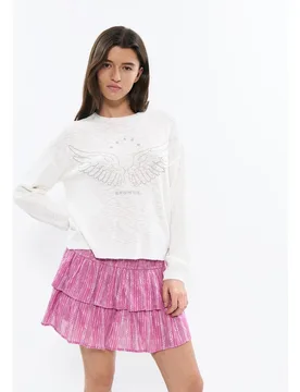 Falda corta de rayas con lurex - Brownie - FashionsVida