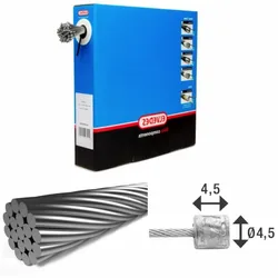 Câble De Dérailleur 1x19 Stainless 4.5x4.5 100 Unités