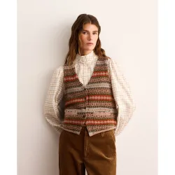 Chaleco jacquard de mujer