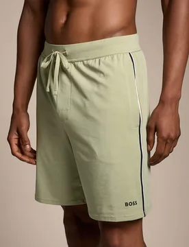 Elasticated Waist Side Stripe Jersey Shorts Light Green male - BOSS - FashionsVida