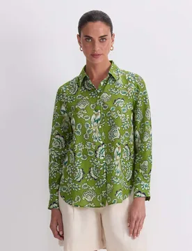 Floral Shirt with Silk Green female - Sportscraft - FashionsVida