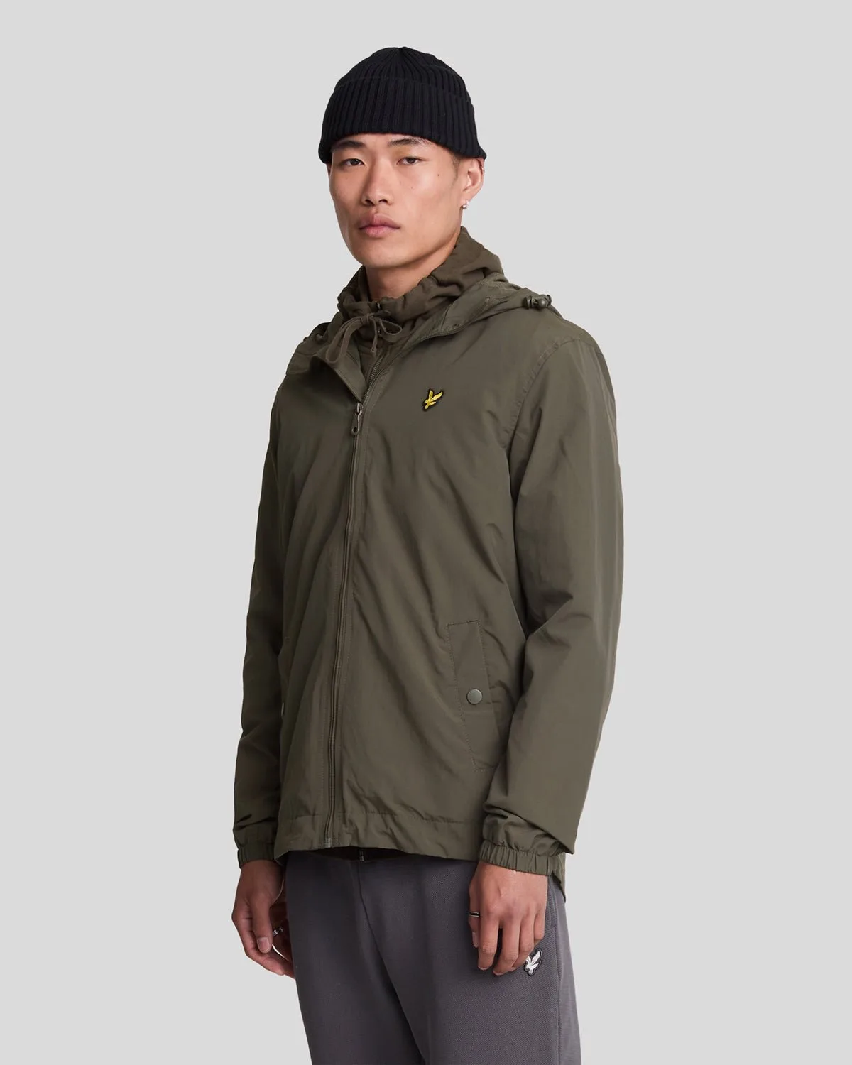 Men's Zip Through Hooded Jacket in Olive - Lyle & Scott - FashionsVida