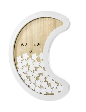 Gäste-Bilderrahmen Holz Mondsichel 38,5 x 30 cm mit 30 Sternen - PARTYDECO - FashionsVida