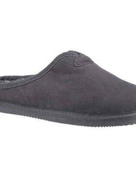 Conrad Suede Mens Grey Slippers Material_suede - Size Uk 11 - Hush puppies - FashionsVida
