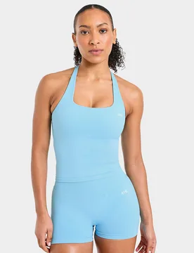 Enhance Seamless Neckholder-Oberteil - Damen, Blau - female - Size: L - AYBL - FashionsVida