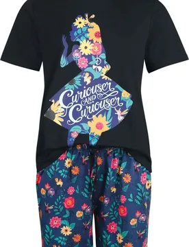 Disney Schlafanzug - Curiouser - S bis XXL - für Damen - Größe XXL - multicolor - EMP exklusives Merchandise! - Frauen - female - Alice im Wunderland - FashionsVida